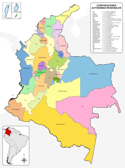 Mapa de Colombia (corporaciones autónomas regionales).svg