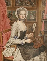 Marie Christine von Habsburg-Lothringen: Archiduquesa Marie Christine con un vestido blanco, gouache