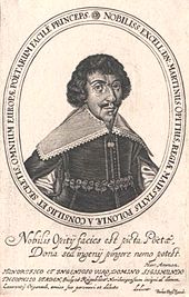 Martin Opitz, a leading German poet of its time. Martin Opitz Furst excud.jpg