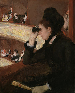 <i>In the Loge</i> 1878 painting by Mary Cassatt