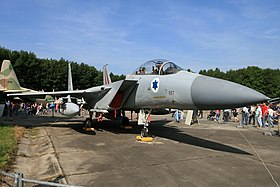 طائرة اف 15 ايغل للقوات الجوية الاسرائيلية التي تعرضت للحادث . كما بدت في 2011