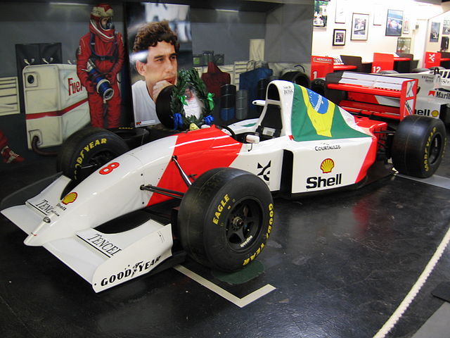 Ayrton Senna's MP4/8 from Donington GP '93 .