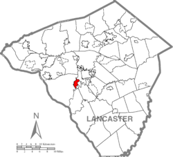 Location of Millersville in Lancaster County