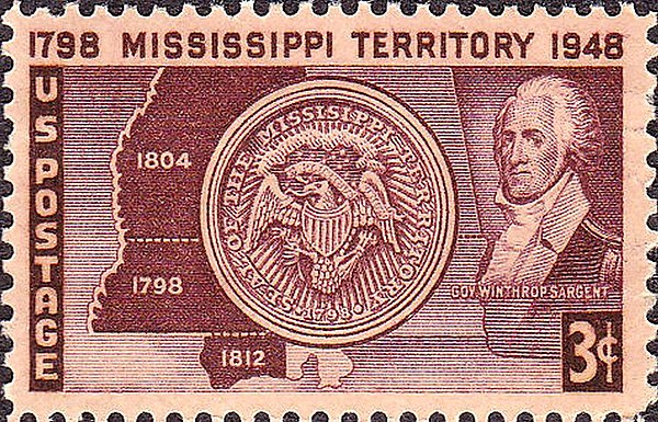 1948 postage stamp depicting the Mississippi Territory