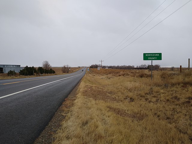 Sign on U.S. Route 491 marking the border with Dolores County