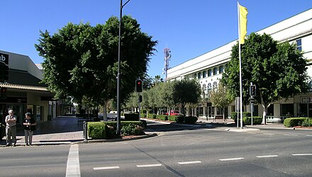 Corner of Heber Street and Balo Street, the main streets