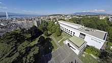 Aerial view of the Natural History Museum of Geneva, where the holotype and three paratypes are deposited. Museum d'histoire naturelle de Geneve - vue aerienne.jpg