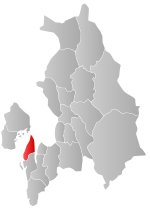 Mapa do condado de Akershus com Nesodden em destaque.