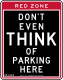 "Don't even think of parking here" sign, NYCDOT.