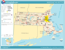Kaart van Commonwealth of Massachusetts