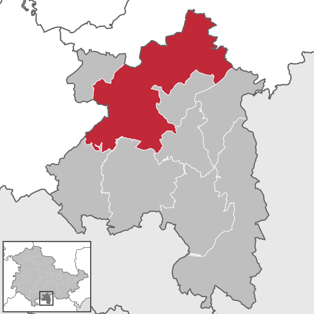 Läget för kommunen Neuhaus am Rennweg i Landkreis Sonneberg