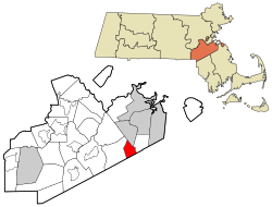 Localização no condado de Norfolk em Massachusetts