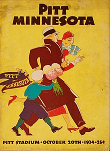 Program for October 20 game vs. Minnesota October 20, 1934 "Varsity News" official football program for the Pitt versus Minnesota game.jpg