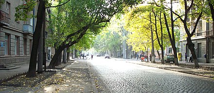 A typical street in the old town of Odesa