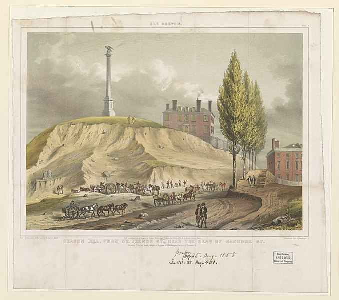 File:Old Boston. Beacon Hill from Mt. Vernon St., near the head of Hancock St. - from a drawing made on the spot by J.R. Smith in 1811, 12 ; J.H. Bufford's Lith. 313 Washington St. LCCN2002725395.jpg
