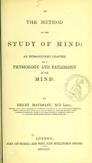 Miniatuur voor Bestand:On the method of the study of mind - an introductory chapter to a physiology and pathology of the mind (IA b22371321).pdf