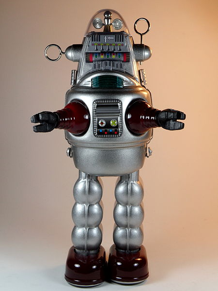 File:Osaka Tin Toy Institute – Tin Age Collection – Robby the Robot – Wind Up Tin – Silver Version – Front.jpg