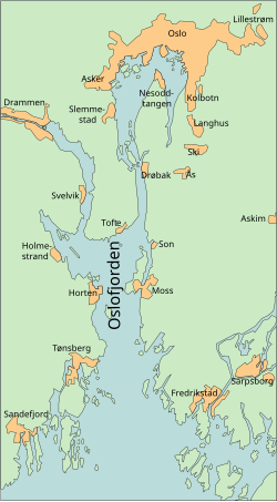mapa Oslofjordu