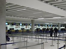 Paphos International Airport Check-In hall.