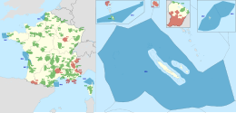 mapa colorido mostrando os parques naturais regionais da França