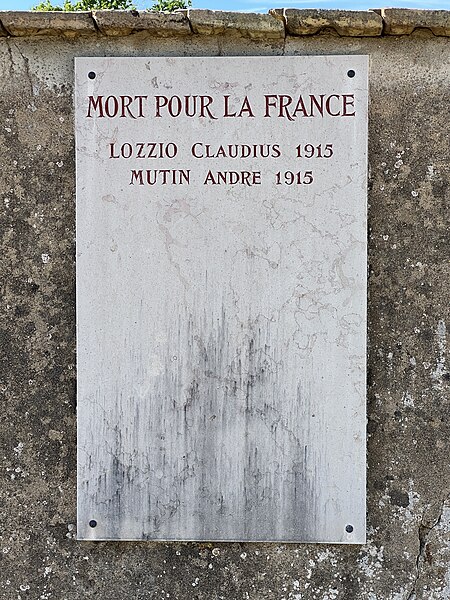 File:Plaque Morts Cimetière - Saint-Denis-lès-Bourg (FR01) - 2023-07-20 - 1.jpg