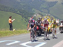 Les cyclistes Carlos Sastre, Mauricio Soler et Iban Mayo lors de la 16e étape du Tour de France 2007.