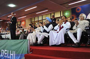 Prince Edward, Earl of Wessex addressing at the closing ceremony of the XIX Commonwealth Games 2010-Delhi, at Jawaharlal Nehru Stadium, in New Delhi on October 14, 2010