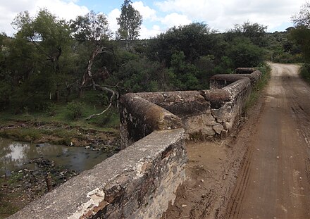 Camino Real de Tierra Adentro crossing the Puente la Quemada in San Felipe, Guanajuato