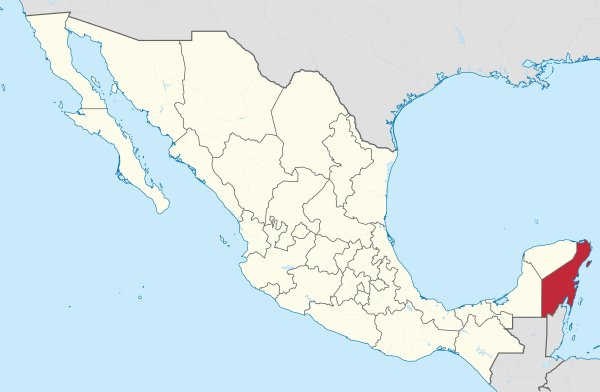 Quintana Roo in Mexico (location map scheme).svg