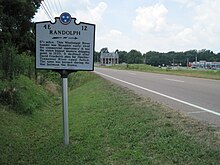 Randolph historical marker in Atoka Randolph Marker Hi Res.jpg