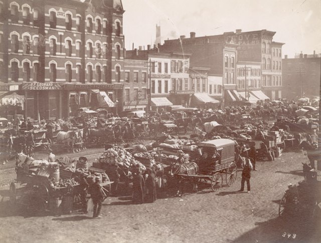 Randolph Street Market, west of Desplaines Street, 1890