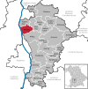 Location of the municipality of Rehling in the Aichach-Friedberg district