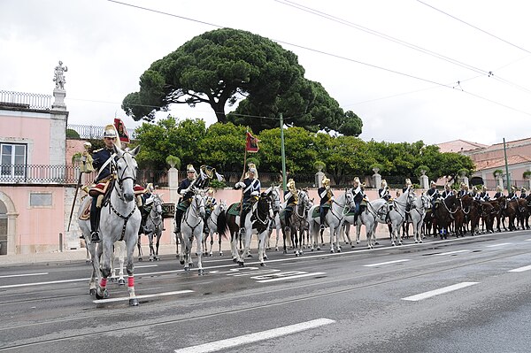 GNR cavalry at the changing of the guard of the Presidencial Palace of Belém.
