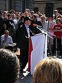 Rickard Falkvinge (pp) during the 2006-06-03 pro-piracy demonstration