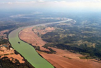 La rivière à la frontière de l'Indiana et de l'Illinois
