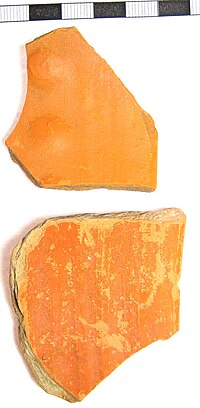 Thumbnail for File:Roman colour coated vessel sherds (FindID 163658).jpg