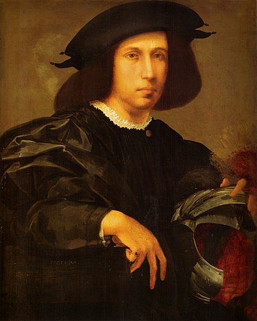 Portrait of a Young Man with a Helmet (c. 1520) by Rosso Fiorentino Rosso, ritratto d'uomo con elmo, walker art gallery, liverpool.jpg