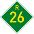 Provinsiale roete R26 shield