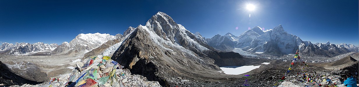 A view from the Mount Everest Base Camp(Altitude of 5,364 metres (17,598 ft)) - Gorak Shep to Pheriche. सगरमाथा आधार शिविरवाट देखिएको गोरकशेप देखि फेरिच्चे सम्मको एक मनोरम दृश्य । © Thomas Fuhrmann