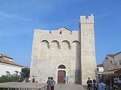 Facade and corner tower