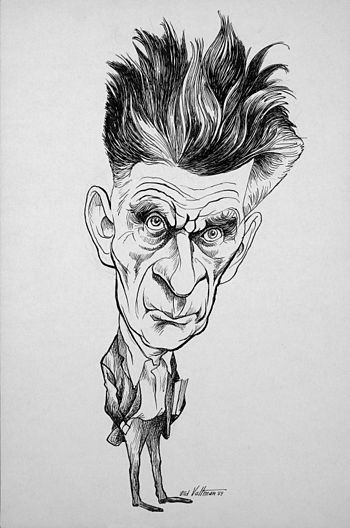 English: Caricature of Samuel Beckett, Nobel P...
