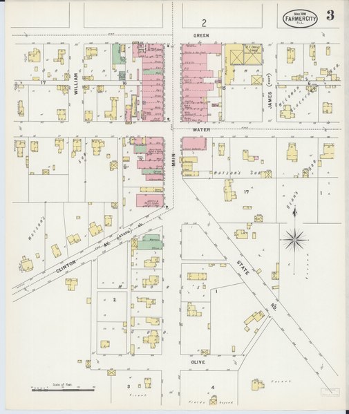 File:Sanborn Fire Insurance Map from Farmer City, De Witt County, Illinois. LOC sanborn01864 003-3.tif