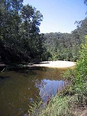 Sandbank on Glenbrook Creek