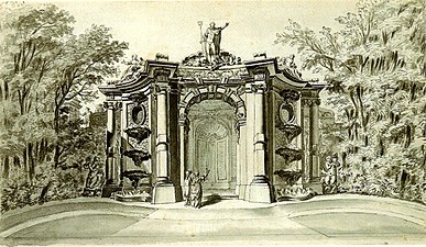 Grot van Neptunus in Sanssouci Park.  1751