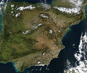 Satellietfoto van Spanje (januari 2003)