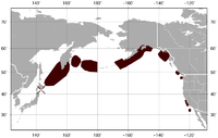 Udbredelse af havodder i Nordlige Stillehav