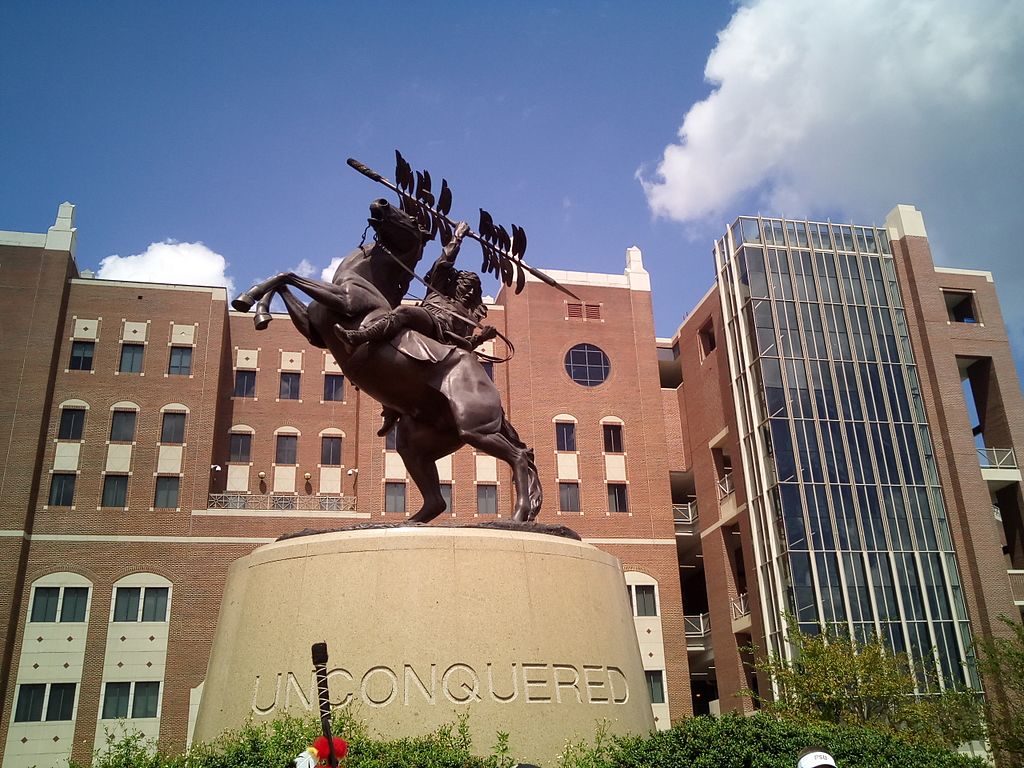 Seminoles Unconquered sculpture on Florida State Campus in Tallahassee