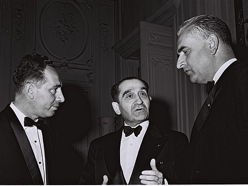 Shimon Peres and Christian Fouchet 1964