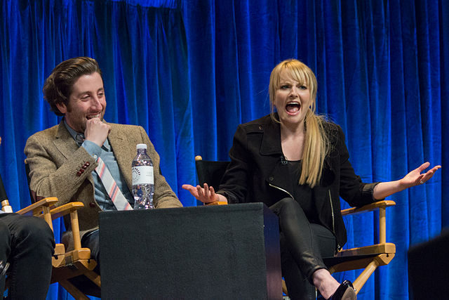 Simon Helberg and Melissa Rauch, the actress who portrays Bernadette Rostenkowski, at PaleyFest 2013