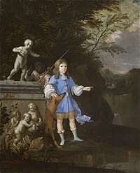 Portrait of a boy, painted circa 1680s, possibly of John Arundell, 3rd Baron Arundell of Trerice (1678-1706), son and heir of the 2nd Baron by his 1st wife. By Gaspar Smitz (1635-1707), National Trust, Trerice House Smits, Caspar -- portrait of a boy (possibly John Arundell 3rd Baron Arundell of Trerice) -- circa 1680s.jpg